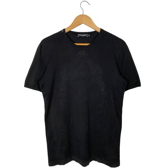 Dolce & Gabbana Saint Mary Elegant Baroque Tee Black mens size 46 / Small - Picture 1 of 7